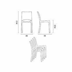 Acheter Table et 2 chaises colorées polycarbonate extérieurs Grand Soleil Caffè, Chaises Modèle: B-Side Transparent, Couleur de la table: Blanc