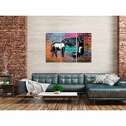 Paris Prix Tableau Imprimé Washing Zebra Colourful Brick Wide II 60 x 90 cm