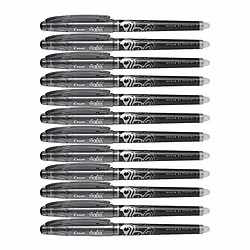 Biros à encre liquide Pilot FriXion Point Noir 12 Unités