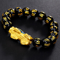 Chinois Feng Shui Obsidian Bead Pixiu Charms Bracelet Bijoux Noir pas cher