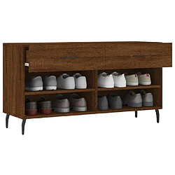 Acheter Maison Chic Banc à chaussures | Meuble de rangement à chaussures Meuble d'Entrée chêne marron 102x35x55 cm bois d'ingénierie -MN58011