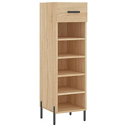 Maison Chic Armoire à Chaussures,Meuble de Rangement à Chaussures chêne sonoma 30x35x105cm bois d'ingénierie -MN44776