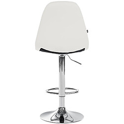 Decoshop26 Tabouret de bar x1 avec repose-pieds hauteur réglable pivotant assise en PVC blanc cadre métallique chromé 10_0004827