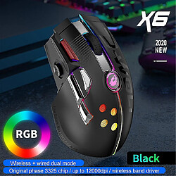 Acheter Universal Souris sans fil 2,4 GHz de connexion câblée de type C souris RVB 12000dpi LED de souris de souris RGB