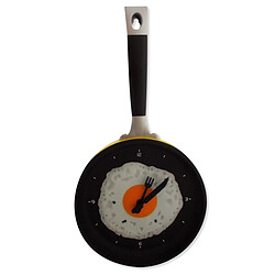 Totalcadeau Horloge murale casserole avec œuf au plat poêle cuisine