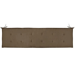 Decoshop26 Coussin de banc de jardin 100 % polyester imperméable taupe 180 x 50 x 3 cm DEC021752