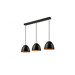 Lumière Suspension Livia Acier Noir 3 ampoules 66cm