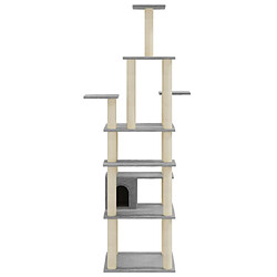 Avis vidaXL Arbre à chat avec griffoirs en sisal Gris clair 183 cm