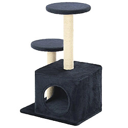 Helloshop26 Arbre à chat griffoir grattoir niche jouet animaux peluché en sisal 60cm bleu foncé 3702127