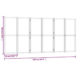 vidaXL Cloison de séparation 6 panneaux Blanc crème 420x180 cm pas cher