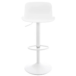 Avis Decoshop26 Lot de 4 tabourets de bar hauteur réglable et siège pivotant avec siège en plastique blanc métal blanc 10_0004491