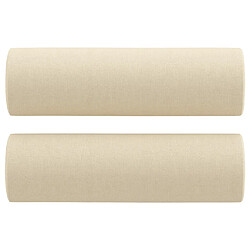 Acheter vidaXL Canapé 2 places avec oreillers décoratifs crème 140 cm tissu