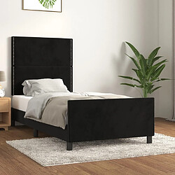 Maison Chic Cadre/structure de lit avec tête de lit pour adulte - Lit Moderne Chambre Noir 80x200 cm Velours -MN25975