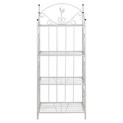 Helloshop26 Etagère 4 niveaux acier blanc intérieur ou extérieur pour plantes fleurs 2702002