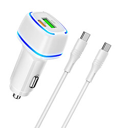 Chargeur voiture USB + Type C - QC 3.0 PD 20W 3A pour Samsung A13 / A53 / S21 / S22 / Plus / Ultra Little Boutik®