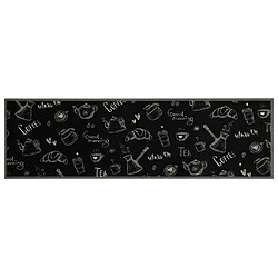 vidaXL Tapis de cuisine lavable imprimé Morning noir 45x150 cm velours