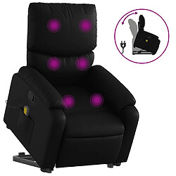 vidaXL Fauteuil inclinable de massage Noir Similicuir