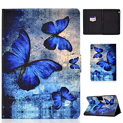 Etui en PU impression de motifs antichoc papillons bleus avec support et porte-cartes pour votre Huawei MediaPad T3 10