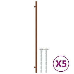 vidaXL Poignées d'armoire 5 pcs bronze 480 mm acier inoxydable