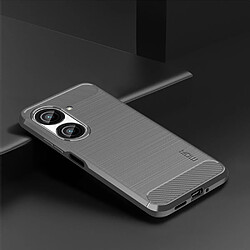 Coque en TPU MOFI surface brossée, texture fibre de carbone, anti-chutte pour votre Asus Zenfone 9 5G - gris