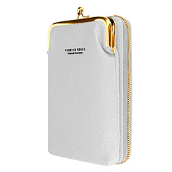 Avizar Pochette Bandoulière Smartphone Simili cuir grainé Multi-compartiments gris