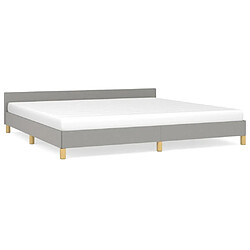 Maison Chic Lit adulte - Cadre Structure de lit avec tête de lit Contemporain Gris clair 200x200 cm Tissu -MN73810