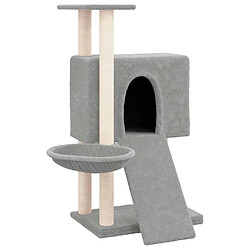 Arbre à chat avec griffoirs,niche pour chat en sisal Gris clair 96 cm -MN15488