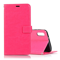 Wewoo Housse Coque Étui en cuir à rabat horizontal avec texture pour Crazy Horseporte-cartes et porte-monnaieet cadre photo Galaxy M10 Magenta