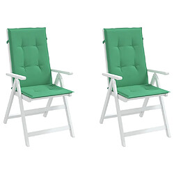 Avis Maison Chic Lot de 2 Coussins Confort,Coussins de chaise de jardin à dossier haut vert tissu -GKD57810