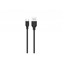 Konrow KCATCNB1 - Câble USB Type A vers Type C - 1m - Nylon - Noir (Blister)