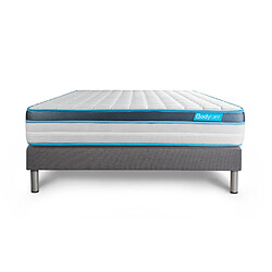 Bodycare Ensemble 140x190 matelas BodyFit à mémoire de forme + sommier kit gris