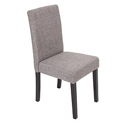 Mendler Lot de 6 chaises de séjour Littau ~ tissu gris, pieds foncés