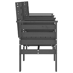 Acheter Maison Chic Banc de jardin 2 places | Banquette de jardin avec table | Chaise Relax gris bois massif de pin -MN35120