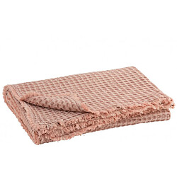 Dansmamaison Plaid Gaufre Coton Rose Clair