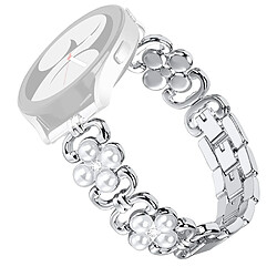 Bracelet en métal 20mm, décoration en strass pour Samsung Galaxy Watch 5 Active 40mm/44mm/Watch 5 Pro 45mm/Galaxy Watch 42mm - argent