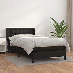 Maison Chic Lit Adulte - Lit simple Lit à sommier tapissier avec matelas moelleux - Meuble de Chambre - Noir 90x200 cm Similicuir -MN21294