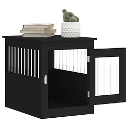 Acheter vidaXL Meuble de cage pour chiens noir 55x75x65 cm bois d'ingénierie