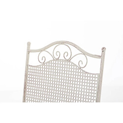 Decoshop26 Chaise de jardin pliable balcon terrasse design rustique métal crème vieilli 10_0003999 pas cher