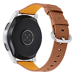 Bracelet en cuir véritable texture litchi, marron pour votre Huawei Watch GT2e/GT 2 46mm/GT 42mm/46mm