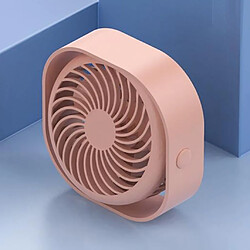 Ventilateur De Bureau 3 Vitesses Rechargeable Vent Fort 360 Degrés Rotatif Voyage Rose