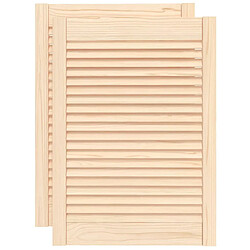 vidaXL Portes d'armoire à persiennes 2pcs 69x49,4cm bois de pin massif