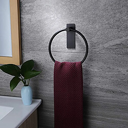 Acheter Universal Top serviette anneau/main serviette porte-serviettes rond auto-adhésif main serviette salle de bain, acier inoxydable | bague serviette (noir)