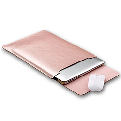 Sacoche en cuir SOYAN avec tapis de souris pour Macbook Air/Pro 13.3 pouces - Rose Or