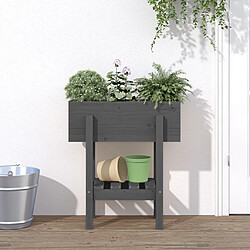 Maison Chic Jardinière,Bac à fleurs - pot de fleur gris 62x30x69 cm bois massif de pin -GKD87048