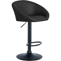 Non Tabouret de bar Davie simili cuir noir