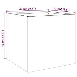 vidaXL Jardinières 2 pcs blanc 49x47x46 cm acier pas cher