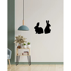 EPIKASA Décoration en Métal Lapin 1, Noir, Métal, 60x1,5x46 cm