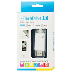 Wewoo Clé USB blanc pour iPhone / iPad / iPod touch 8 Go i-Flash Driver HD U disque USB Memory Stick pas cher