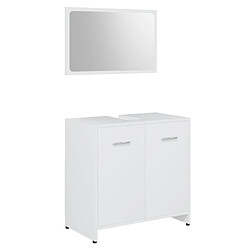 Maison Chic Ensemble de meubles de salle de bain,Armoire rangement Bain Blanc Bois d'ingénierie -MN34036