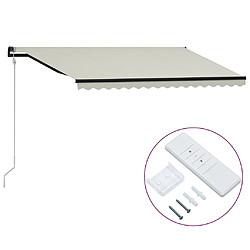 vidaXL Auvent rétractable automatique 400x300 cm Crème